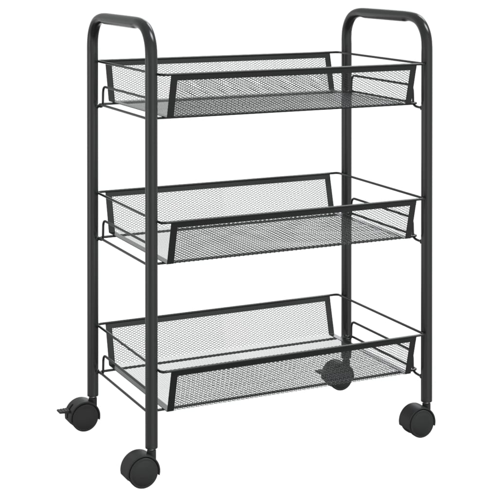 8720286562765_a_en_hd_1 vidaXL 3-Tier Kitchen Trolley Black 46x26x64 cm Iron - Image 2