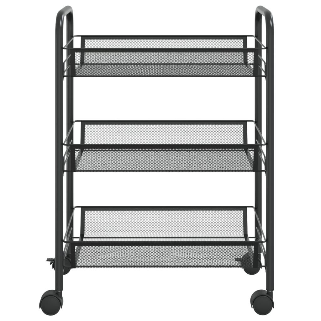 8720286562765_g_en_hd_1 vidaXL 3-Tier Kitchen Trolley Black 46x26x64 cm Iron - Image 3