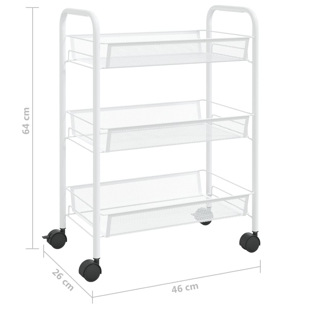 8720286562772_g_en_hd_5 vidaXL 3-Tier Kitchen Trolley White 46x26x64 cm Iron - Image 7