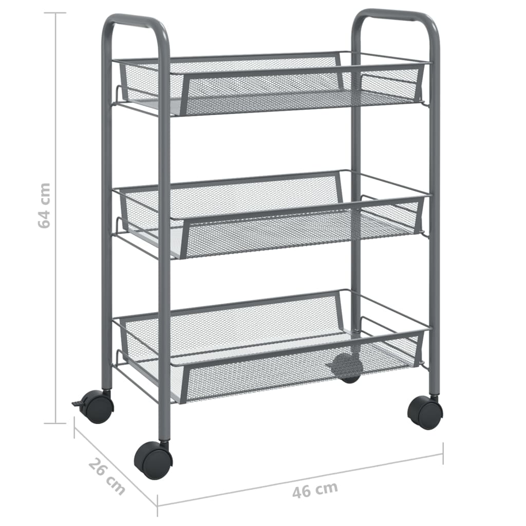 8720286562789_g_en_hd_5 vidaXL 3-Tier Kitchen Trolley Grey 46x26x64 cm Iron - Image 7