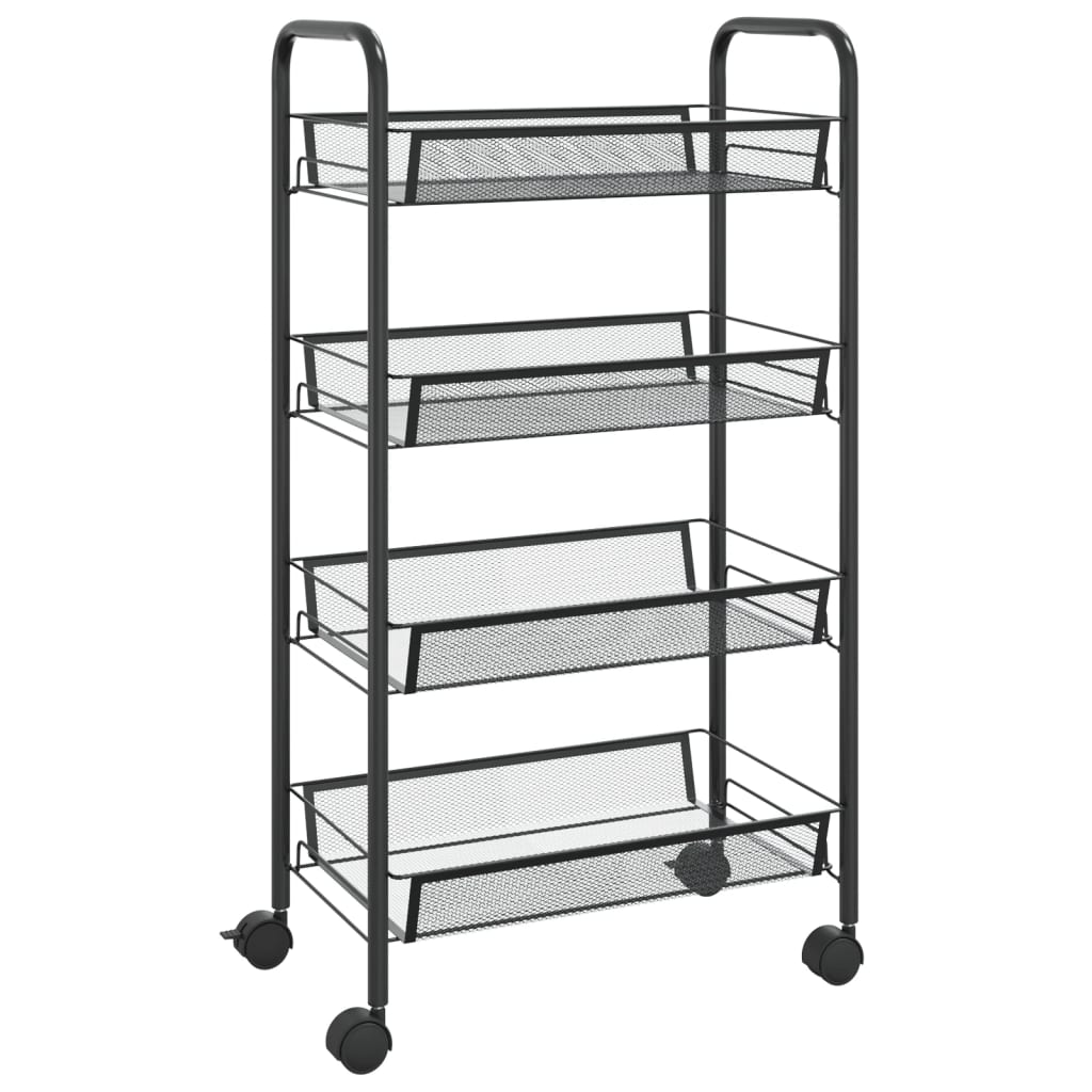 8720286562796_a_en_hd_1 vidaXL 4-Tier Kitchen Trolley Black 46x26x85 cm Iron - Image 2