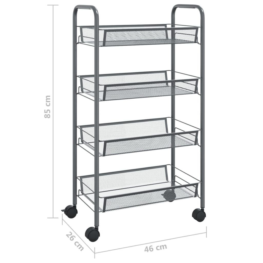 8720286562819_g_en_hd_5 vidaXL 4-Tier Kitchen Trolley Grey 46x26x85 cm Iron - Image 7