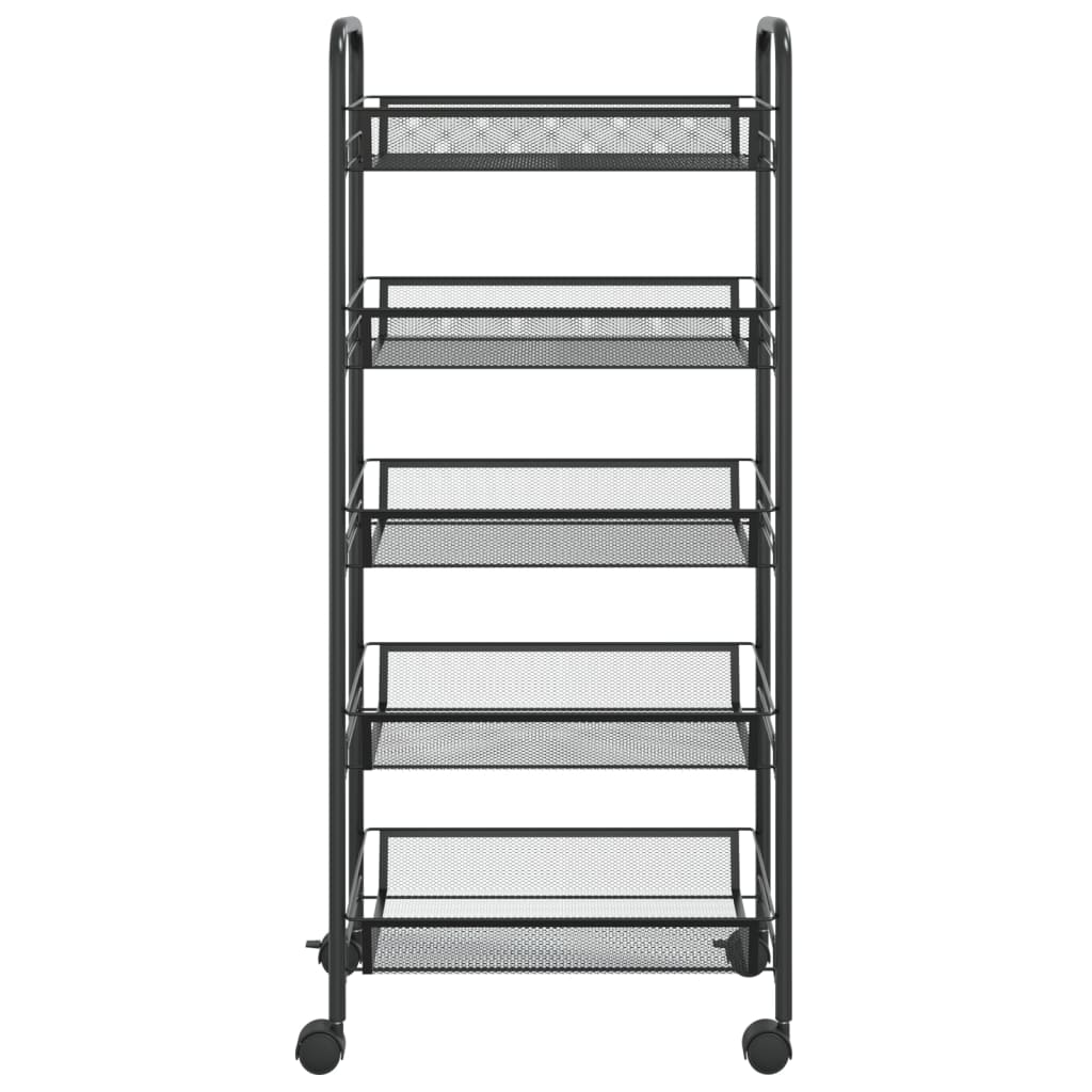 8720286562826_g_en_hd_1 vidaXL 5-Tier Kitchen Trolley Black 46x26x105 cm Iron - Image 3