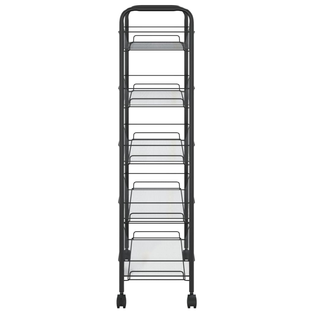 8720286562826_g_en_hd_2 vidaXL 5-Tier Kitchen Trolley Black 46x26x105 cm Iron - Image 4