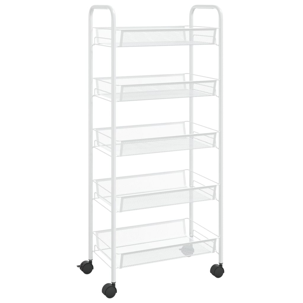 8720286562833_a_en_hd_1 vidaXL 5-Tier Kitchen Trolley White 46x26x105 cm Iron - Image 2