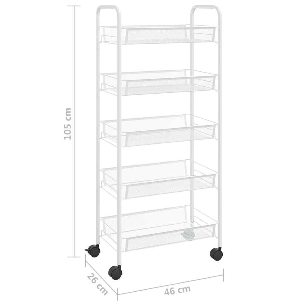 8720286562833_g_en_hd_5 vidaXL 5-Tier Kitchen Trolley White 46x26x105 cm Iron - Image 7