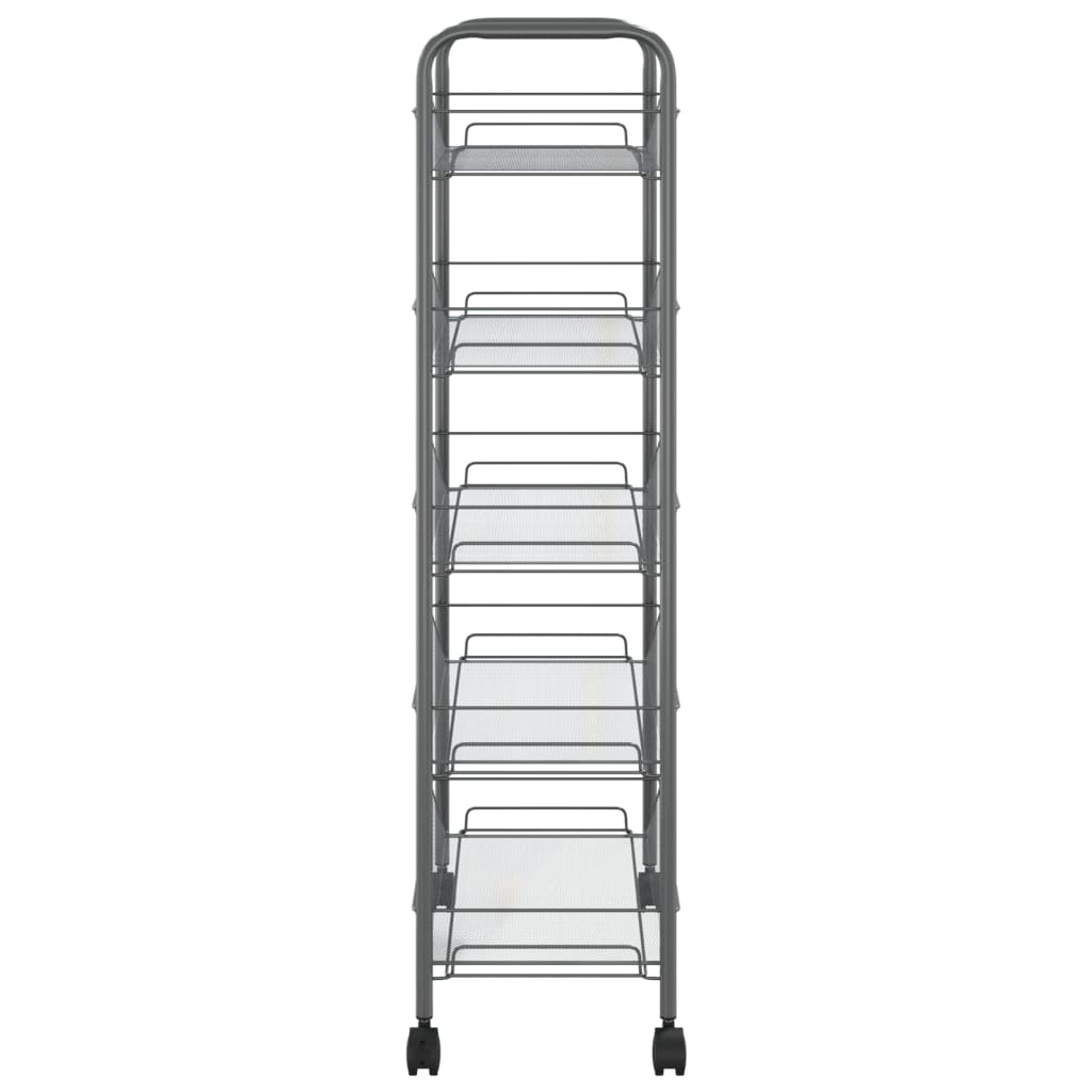8720286562840_g_en_hd_2 vidaXL 5-Tier Kitchen Trolley Grey 46x26x105 cm Iron - Image 4