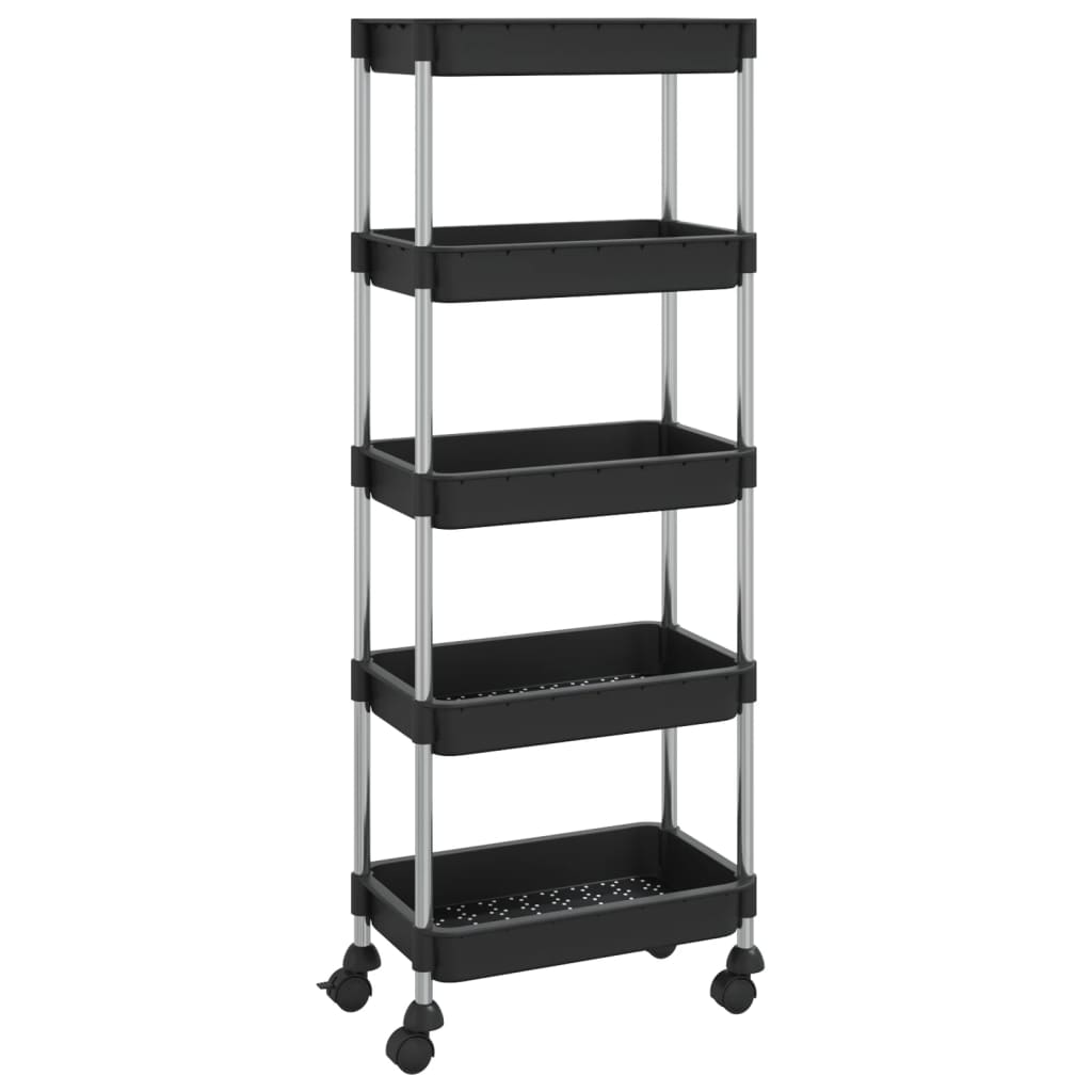 8720286562857_a_en_hd_1 vidaXL 5-Tier Kitchen Trolley Black 42x29x128 cm Iron and ABS - Image 2