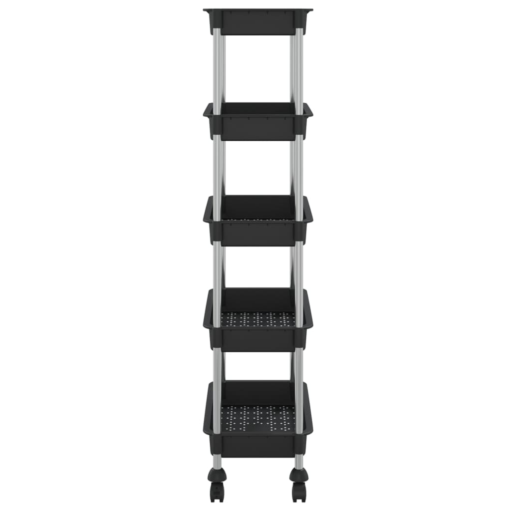 8720286562857_g_en_hd_2 vidaXL 5-Tier Kitchen Trolley Black 42x29x128 cm Iron and ABS - Image 4