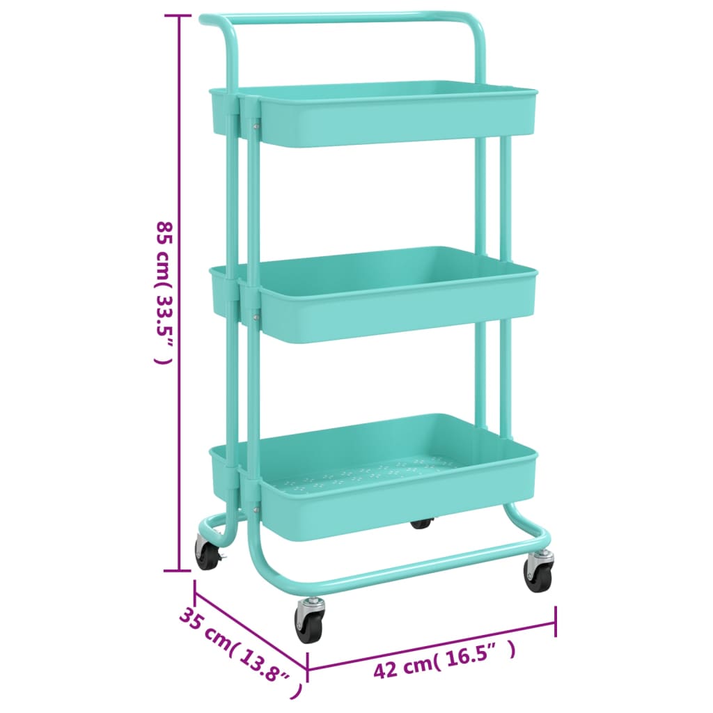 8720286562925_g_en_hd_5 vidaXL 3-Tier Kitchen Trolley Turquoise 42x35x85 cm Iron and ABS - Image 7