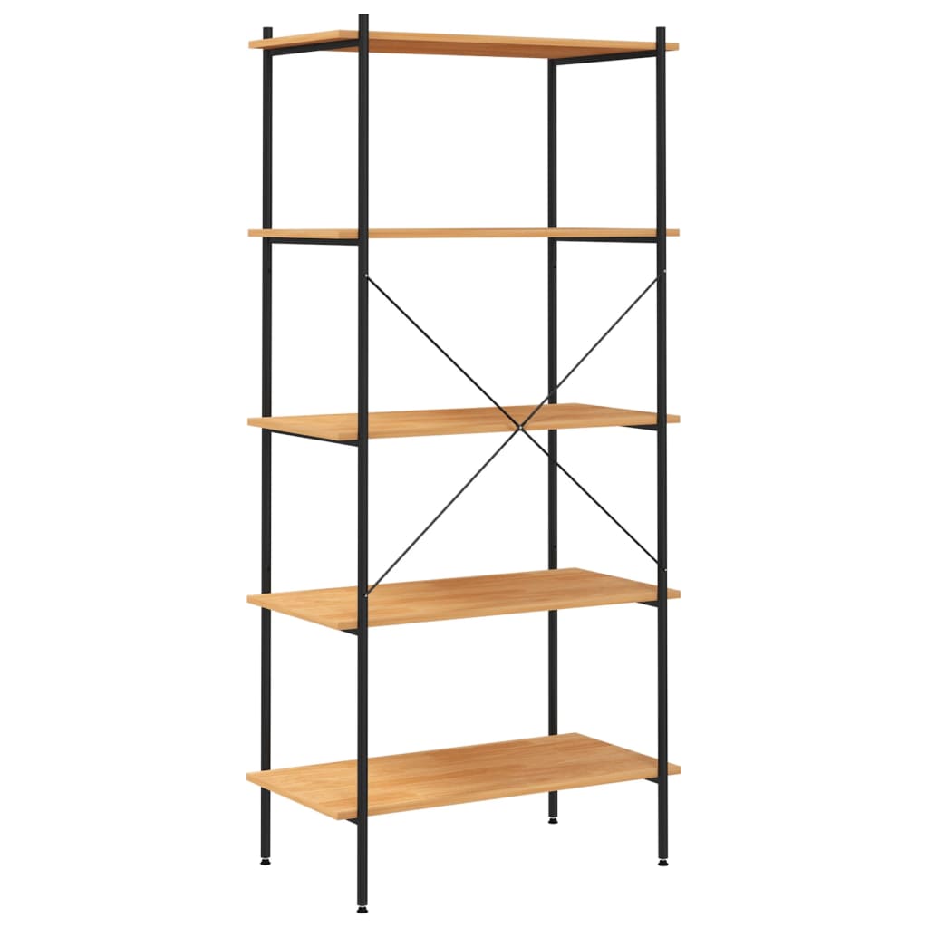 8720286563021_g_en_hd_3 vidaXL 5-Tier Shelving Unit Black and Oak 80x40x163 cm - Image 6