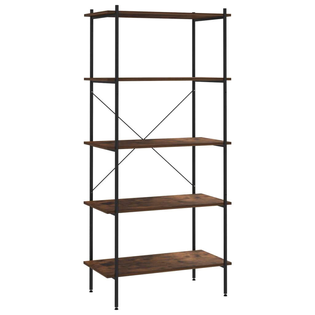 8720286563038_a_en_hd_1 vidaXL 5-Tier Shelving Unit Black and Dark Wood 80x40x163 cm - Image 2