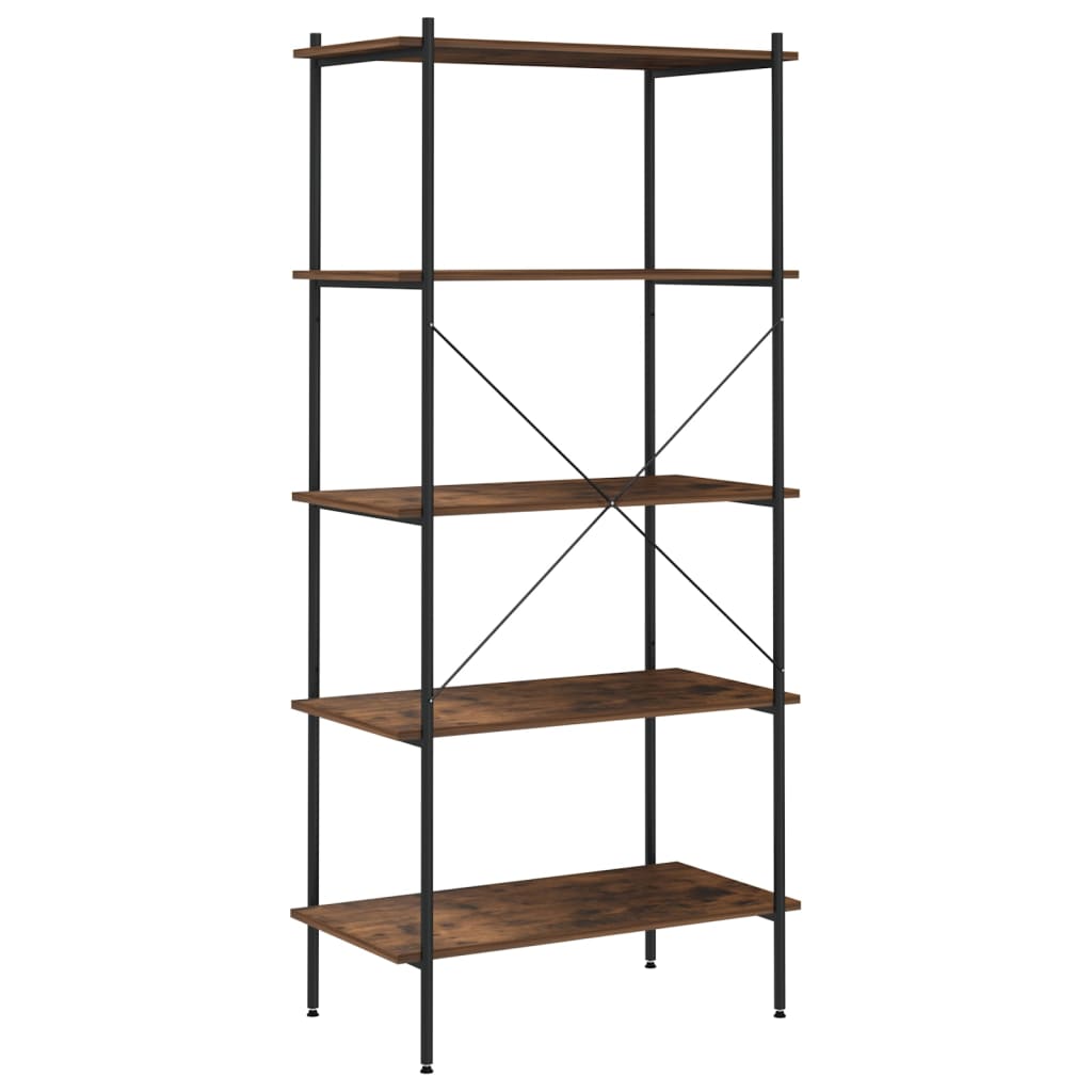 8720286563038_g_en_hd_3 vidaXL 5-Tier Shelving Unit Black and Dark Wood 80x40x163 cm - Image 6