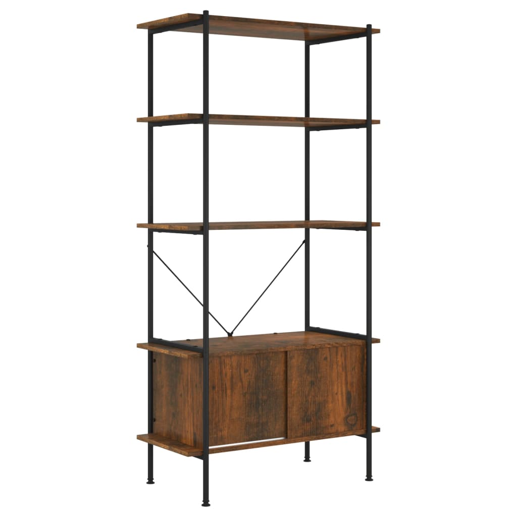 8720286563106_a_en_hd_1 vidaXL 5-Tier Shelving Unit with Cabinet 80x40x163 cm Steel and Engineered Wood - Image 2
