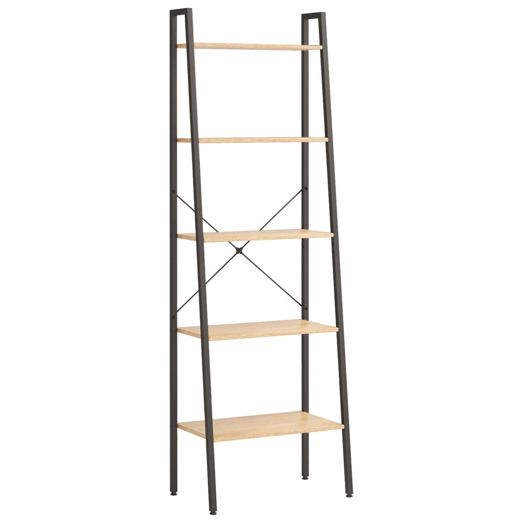 8720286563212_a_en_hd_1 vidaXL 5-Tier Standing Shelf Light Brown and Black 56x35x174 cm - Image 2