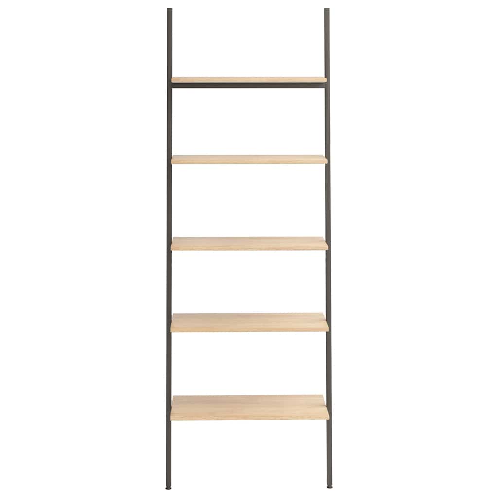 8720286563304_g_en_hd_1 vidaXL 5-Tier Leaning Shelf Light Brown and Black 64x34x185.5 cm - Image 4