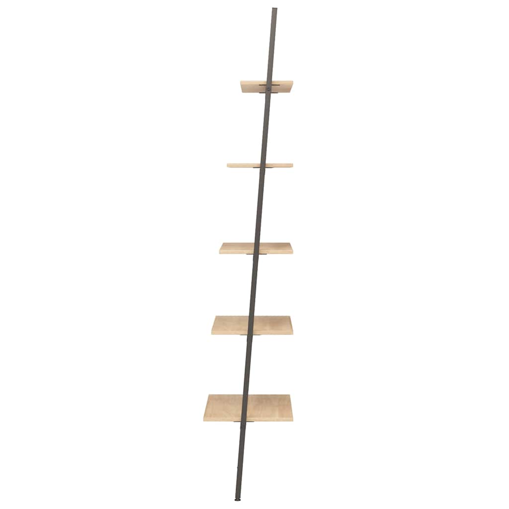 8720286563304_g_en_hd_2 vidaXL 5-Tier Leaning Shelf Light Brown and Black 64x34x185.5 cm - Image 5