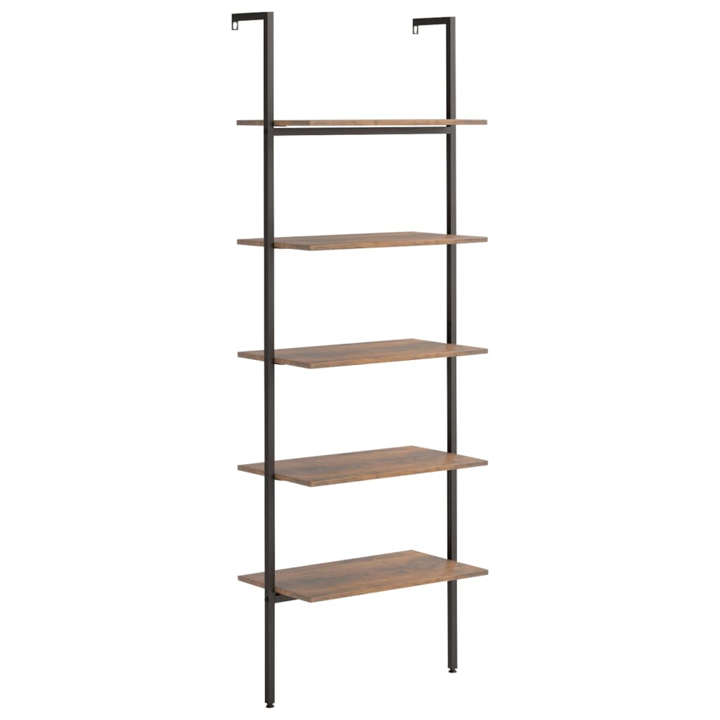 8720286563403_a_en_hd_1 vidaXL 5-Tier Leaning Shelf Dark Brown and Black 64x35x185 cm - Image 2