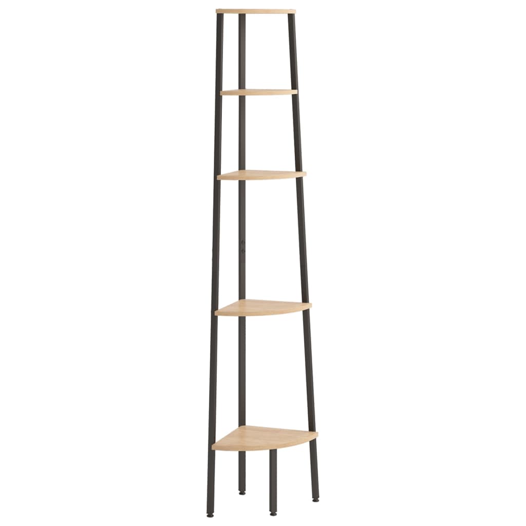 8720286563489_a_en_hd_1 vidaXL 5-Tier Corner Shelf Light Brown and Black 45.5x31.5x180 cm - Image 2