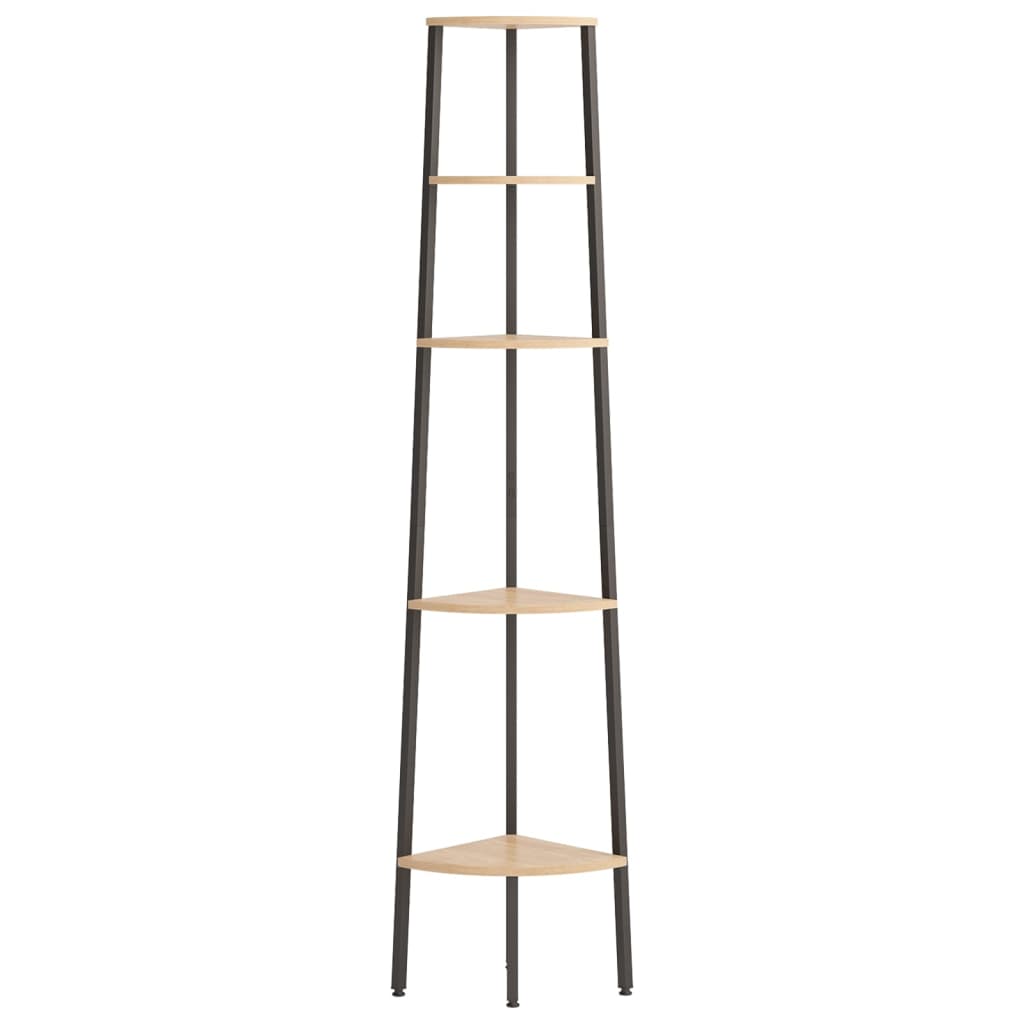 8720286563489_g_en_hd_1 vidaXL 5-Tier Corner Shelf Light Brown and Black 45.5x31.5x180 cm - Image 4
