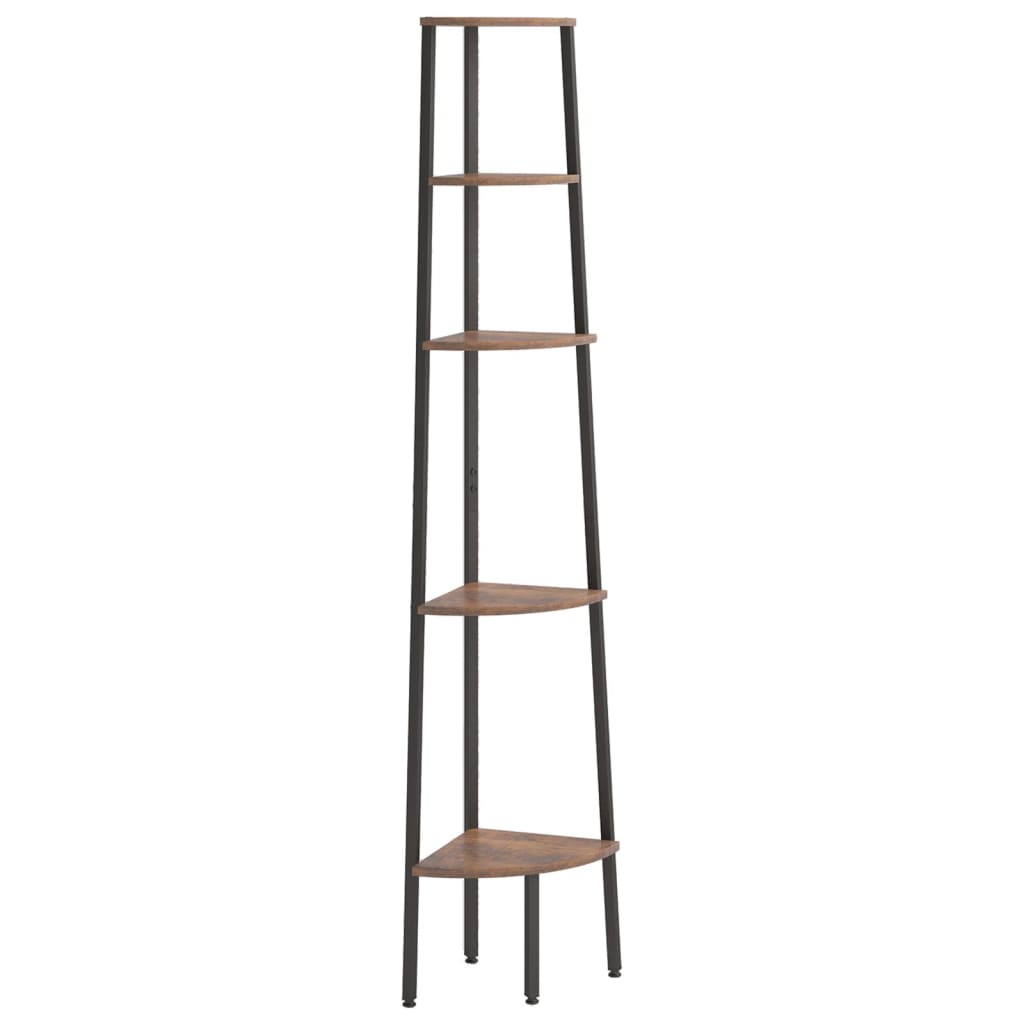 8720286563496_a_en_hd_1 vidaXL 5-Tier Corner Shelf Dark Brown and Black 45.5x31.5x180 cm - Image 2