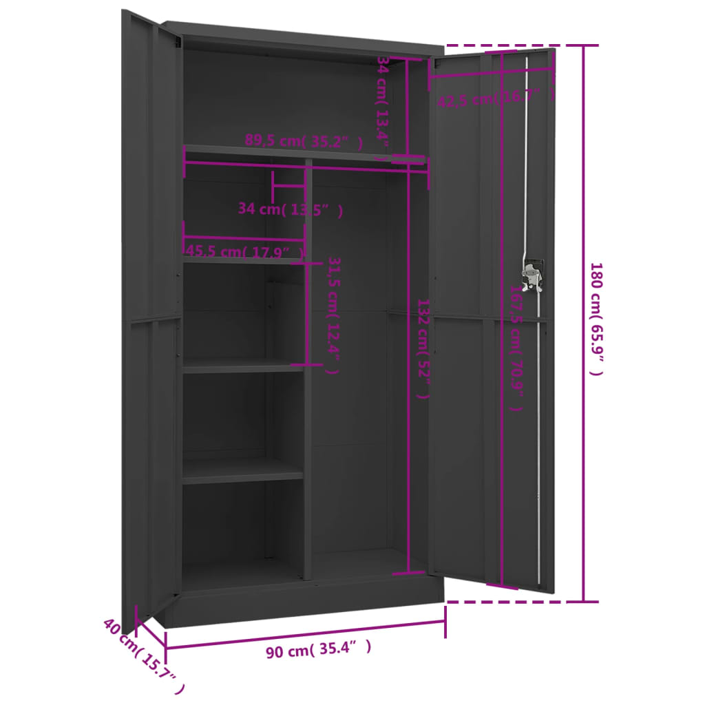 8720286564042_g_en_hd_7 vidaXL Locker Cabinet Anthracite 90x40x180 cm Steel - Image 9