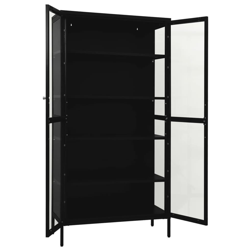 8720286564448_g_en_hd_4 vidaXL Display Cabinet Black 90x40x180 cm Steel and Tempered Glass - Image 7
