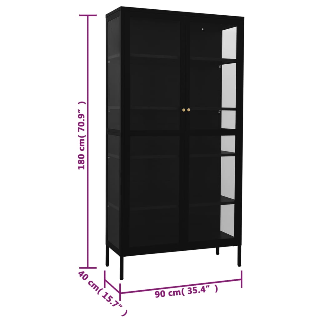 8720286564448_g_en_hd_8 vidaXL Display Cabinet Black 90x40x180 cm Steel and Tempered Glass - Image 11