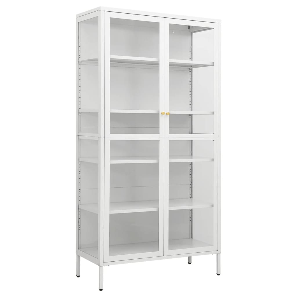 8720286564455_a_en_hd_1 vidaXL Display Cabinet White 90x40x180 cm Steel and Tempered Glass - Image 2