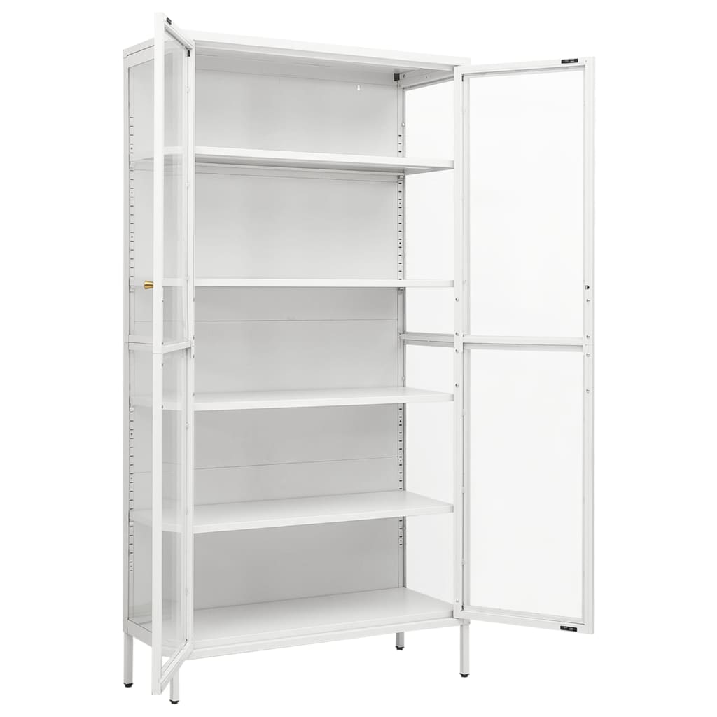 8720286564455_g_en_hd_4 vidaXL Display Cabinet White 90x40x180 cm Steel and Tempered Glass - Image 7