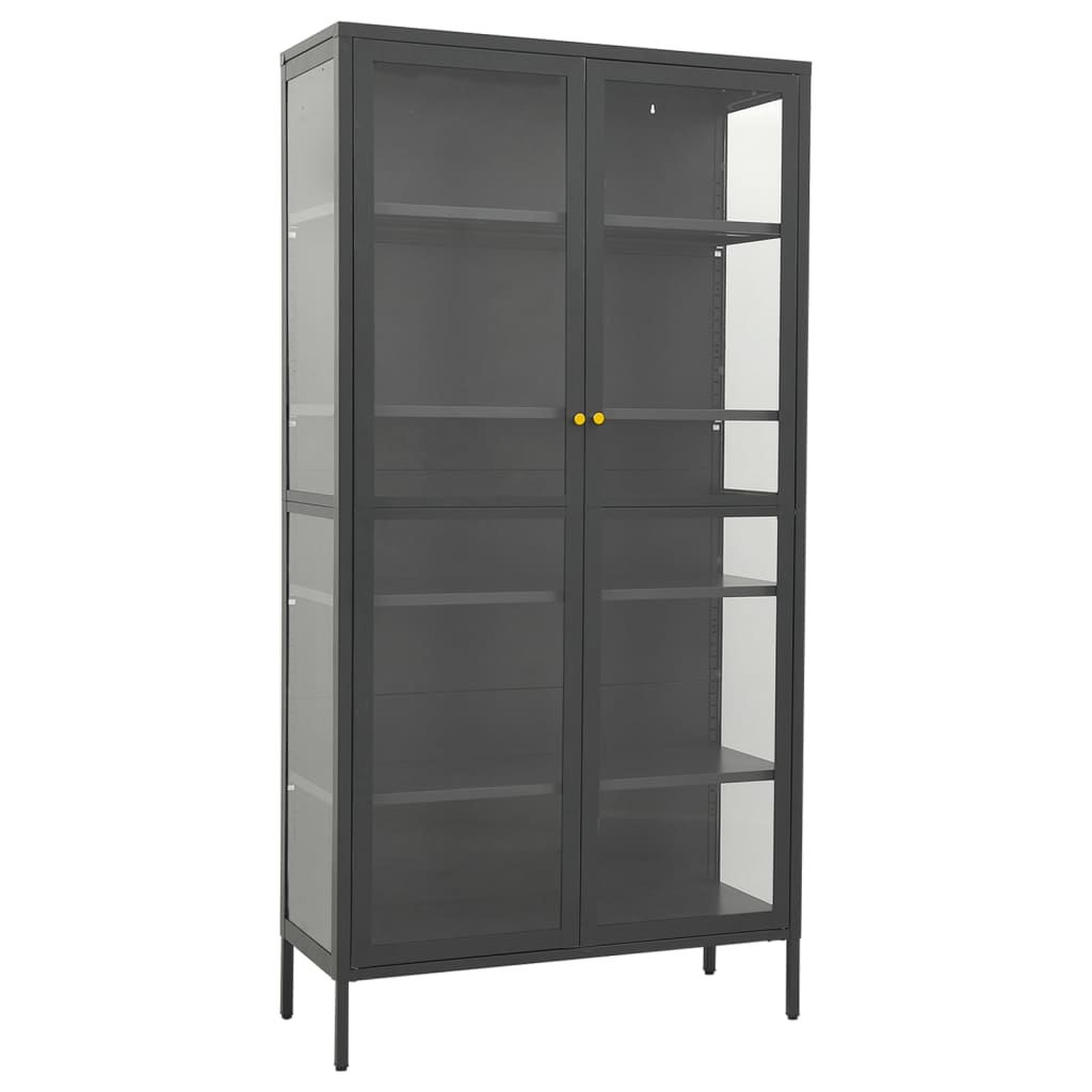 8720286564462_a_en_hd_1 vidaXL Display Cabinet Anthracite 90x40x180 cm Steel and Tempered Glass - Image 2