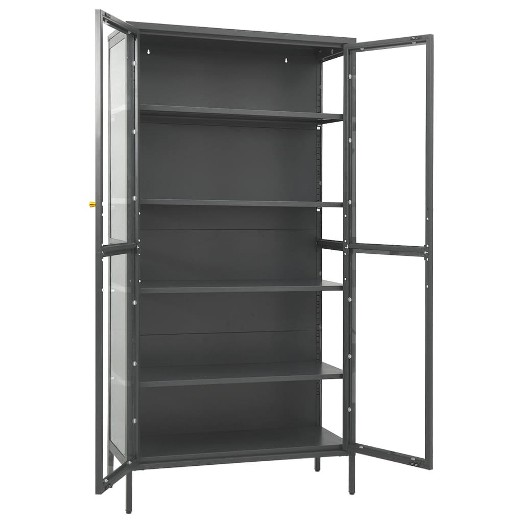 8720286564462_g_en_hd_5 vidaXL Display Cabinet Anthracite 90x40x180 cm Steel and Tempered Glass - Image 8