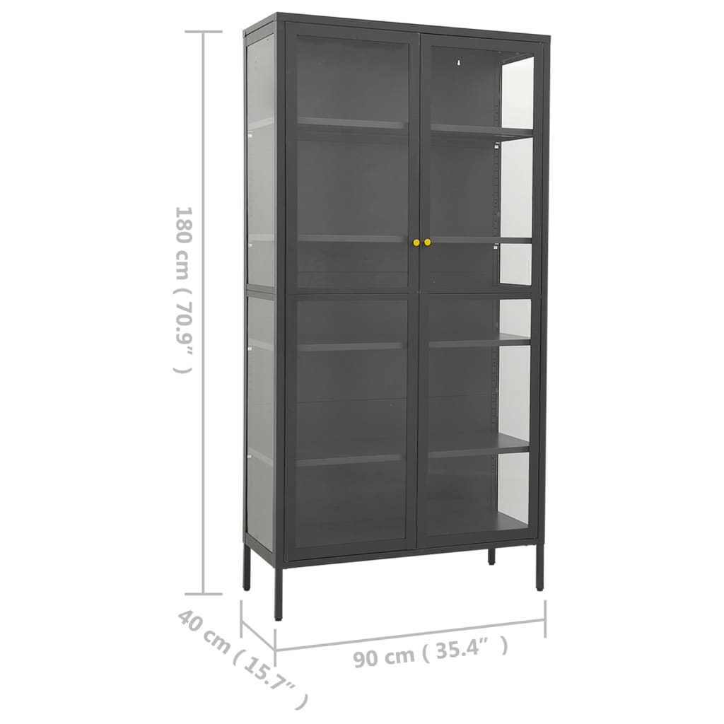 8720286564462_g_en_hd_9 vidaXL Display Cabinet Anthracite 90x40x180 cm Steel and Tempered Glass - Image 12