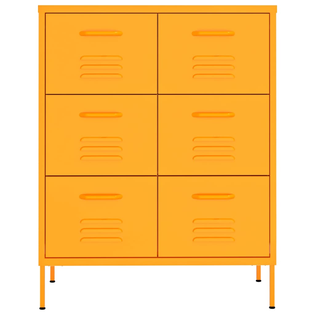 8720286564585_g_en_hd_1 vidaXL Drawer Cabinet Mustard Yellow 80x35x101.5 cm Steel - Image 4