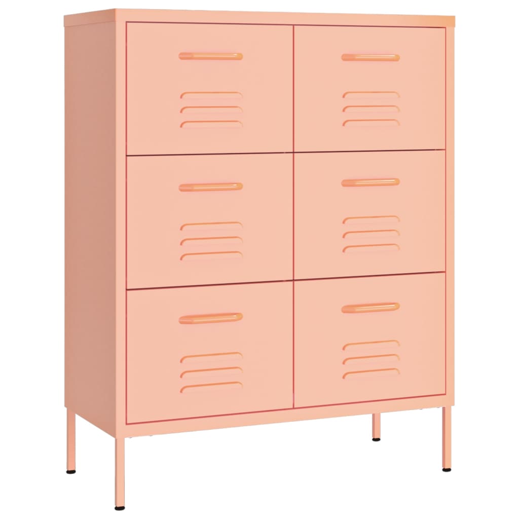 8720286564608_a_en_hd_1 vidaXL Drawer Cabinet Pink 80x35x101.5 cm Steel - Image 2