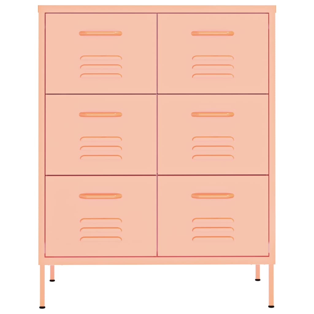 8720286564608_g_en_hd_1 vidaXL Drawer Cabinet Pink 80x35x101.5 cm Steel - Image 4