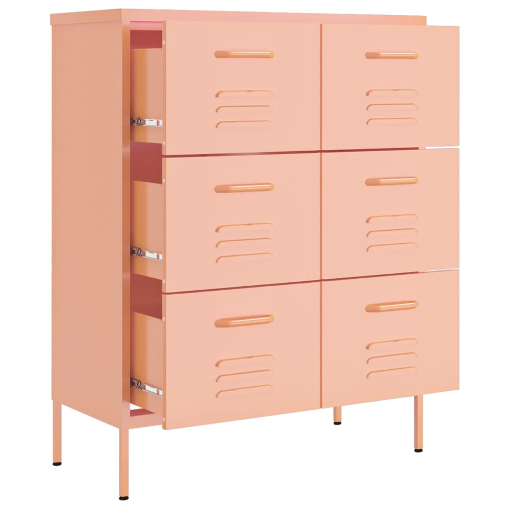 8720286564608_g_en_hd_4 vidaXL Drawer Cabinet Pink 80x35x101.5 cm Steel - Image 7