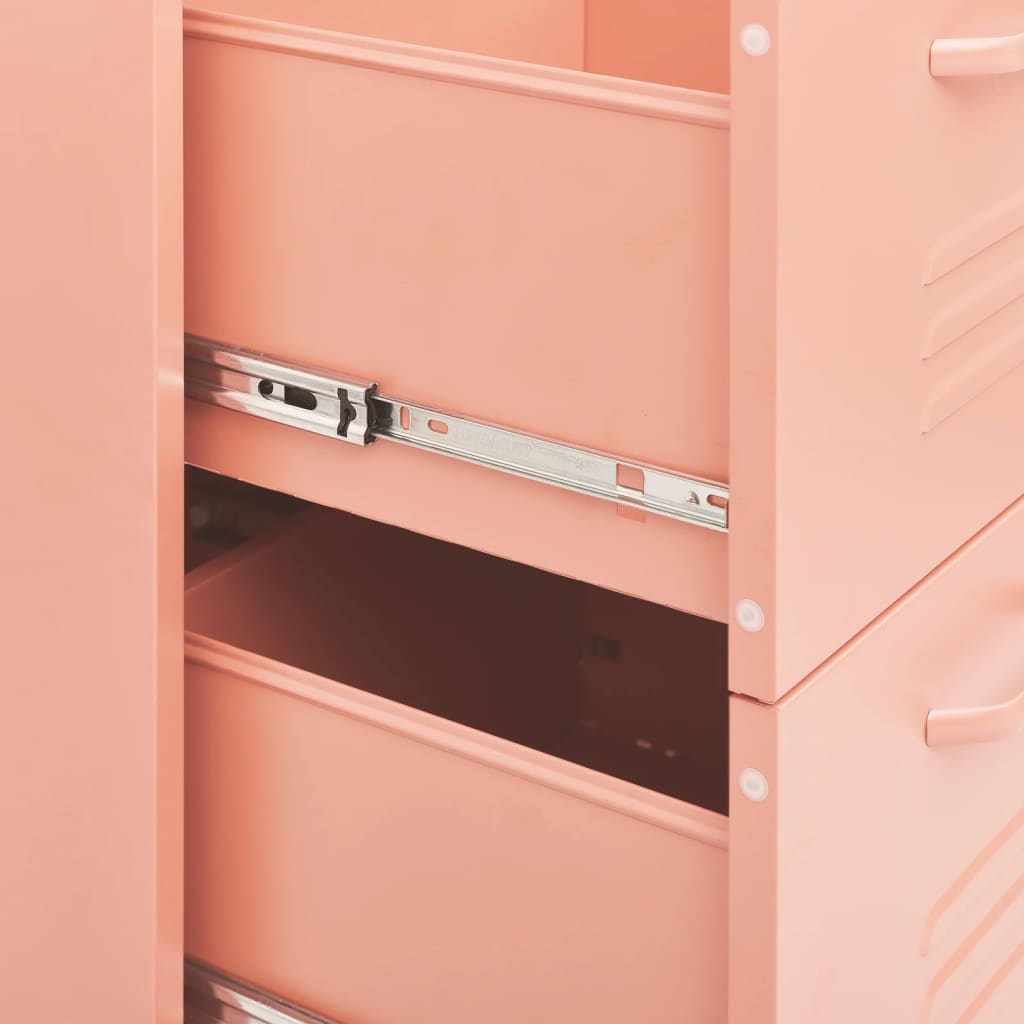 8720286564608_g_en_hd_6 vidaXL Drawer Cabinet Pink 80x35x101.5 cm Steel - Image 9