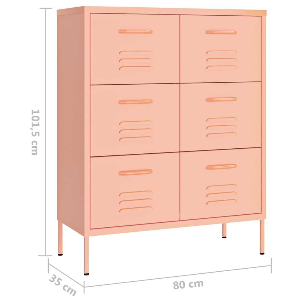 8720286564608_g_en_hd_7 vidaXL Drawer Cabinet Pink 80x35x101.5 cm Steel - Image 10