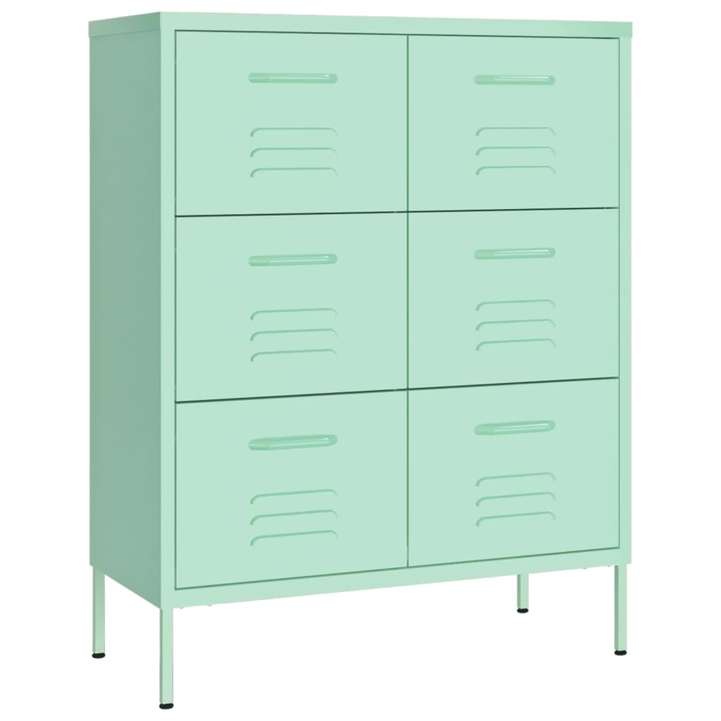 8720286564615_a_en_hd_1 vidaXL Drawer Cabinet Mint 80x35x101.5 cm Steel - Image 2