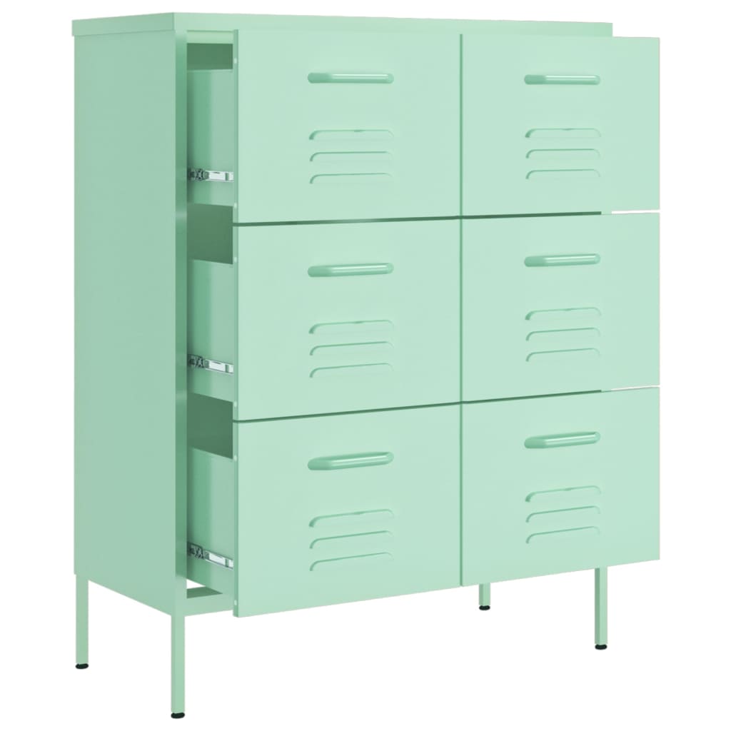 8720286564615_g_en_hd_4 vidaXL Drawer Cabinet Mint 80x35x101.5 cm Steel - Image 7