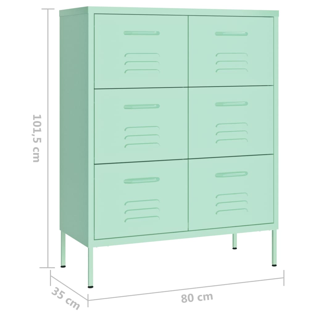 8720286564615_g_en_hd_7 vidaXL Drawer Cabinet Mint 80x35x101.5 cm Steel - Image 10