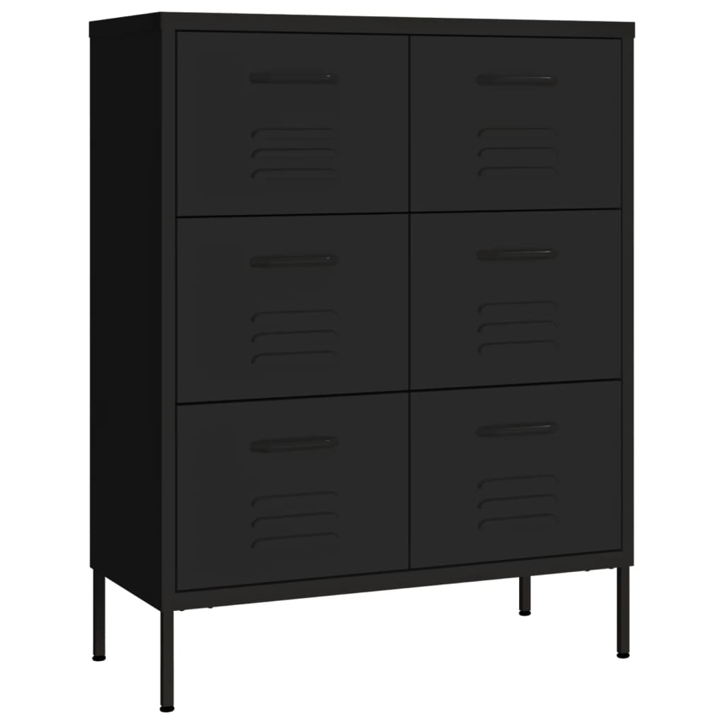 8720286564639_a_en_hd_1 vidaXL Drawer Cabinet Black 80x35x101.5 cm Steel - Image 2