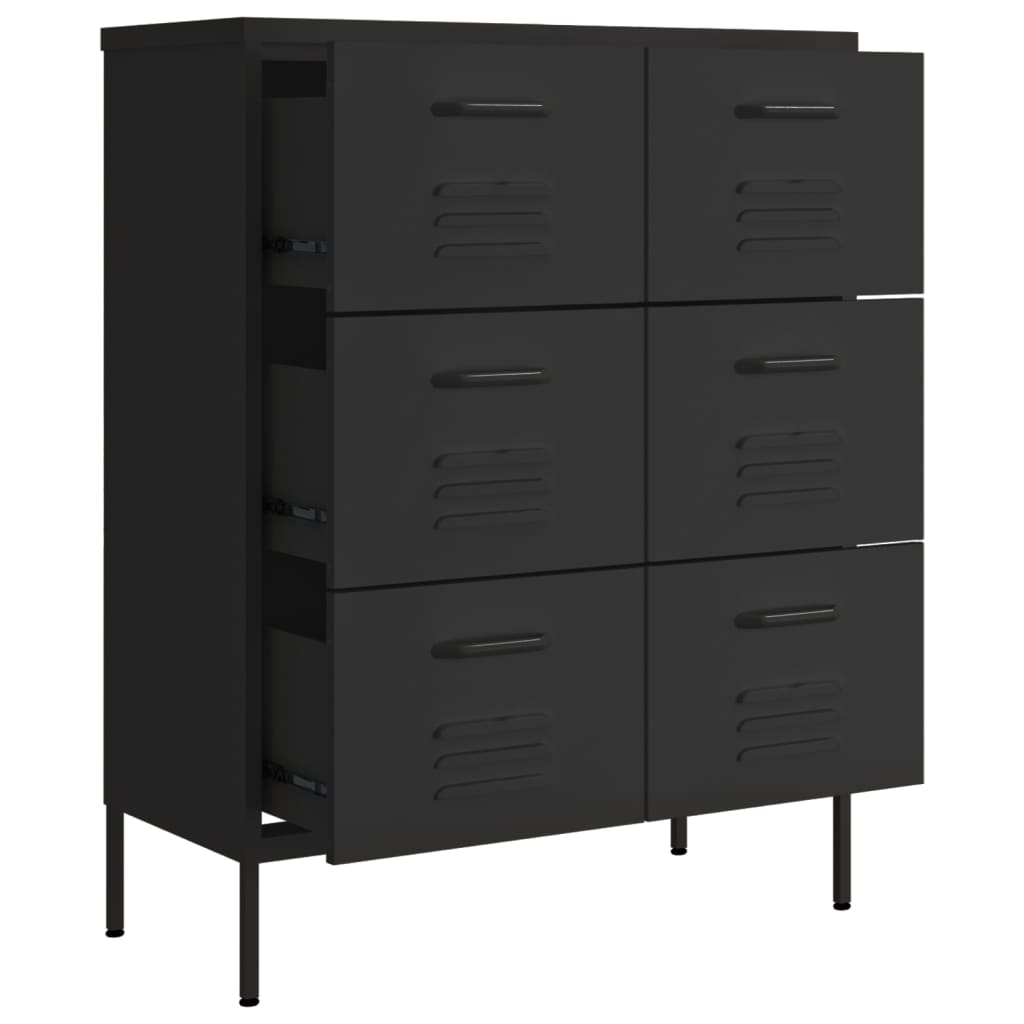 8720286564639_g_en_hd_4 vidaXL Drawer Cabinet Black 80x35x101.5 cm Steel - Image 7