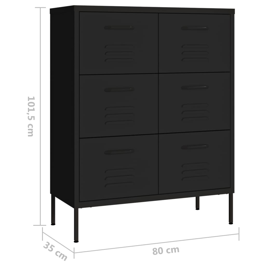 8720286564639_g_en_hd_7 vidaXL Drawer Cabinet Black 80x35x101.5 cm Steel - Image 10