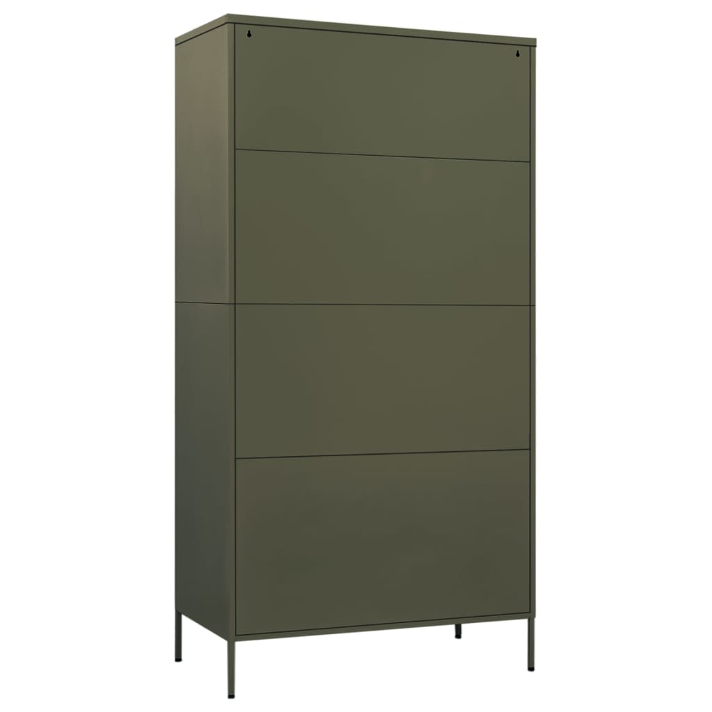 8720286565551_g_en_hd_3 vidaXL Wardrobe Olive Green 90x50x180 cm Steel - Image 6