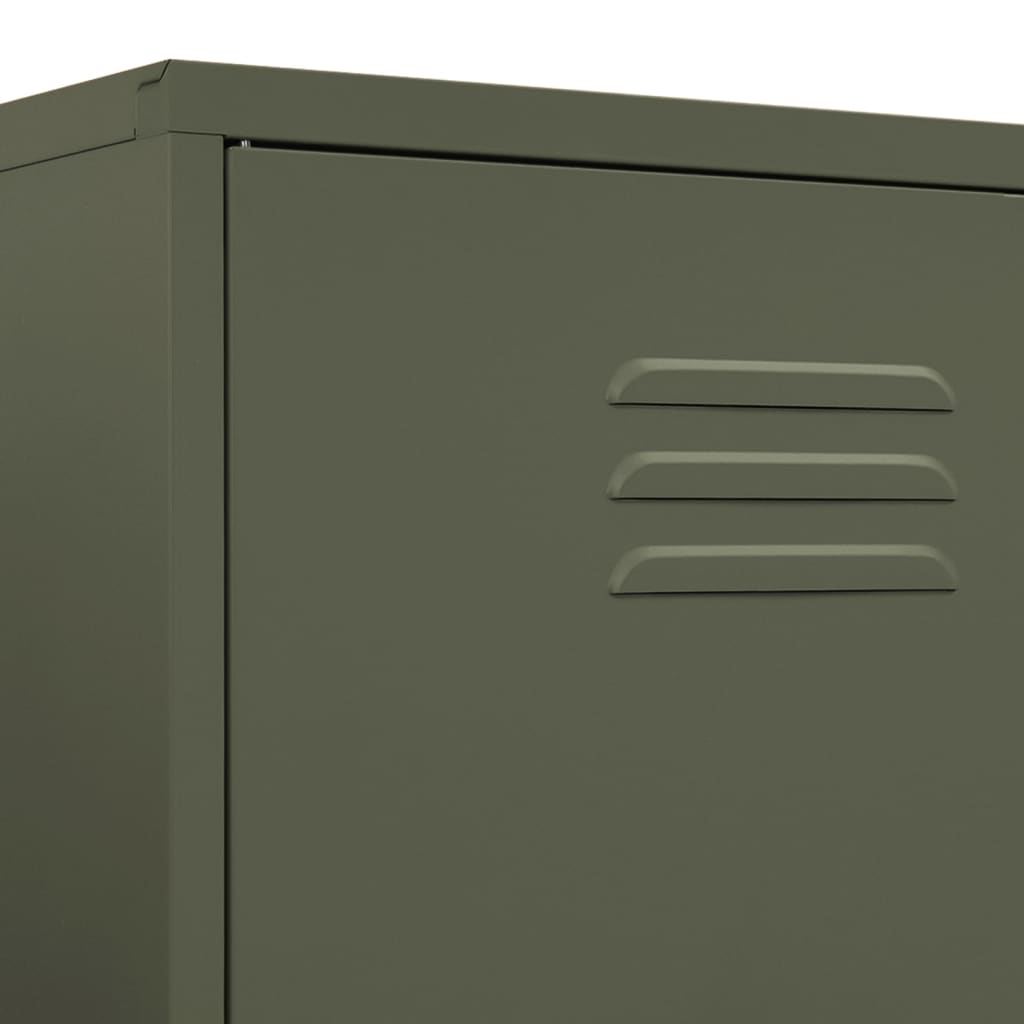 8720286565551_g_en_hd_6 vidaXL Wardrobe Olive Green 90x50x180 cm Steel - Image 9