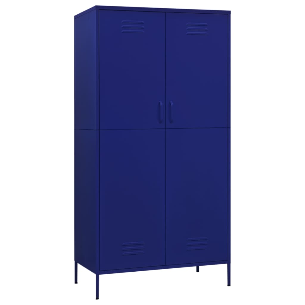 8720286565568_a_en_hd_1 vidaXL Wardrobe Navy Blue 90x50x180 cm Steel - Image 2