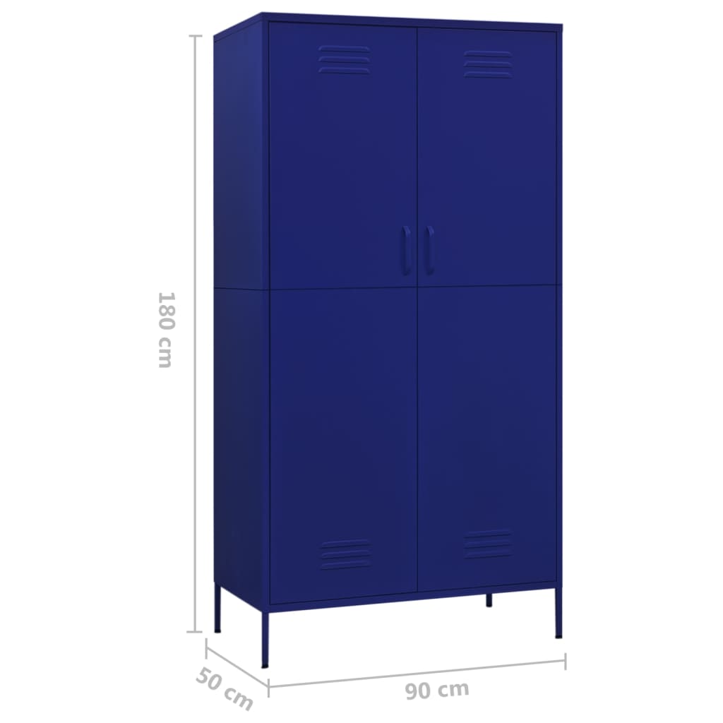 8720286565568_g_en_hd_8 vidaXL Wardrobe Navy Blue 90x50x180 cm Steel - Image 11