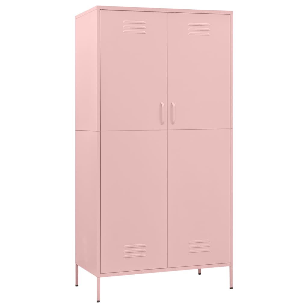 8720286565599_a_en_hd_1 vidaXL Wardrobe Pink 90x50x180 cm Steel - Image 2